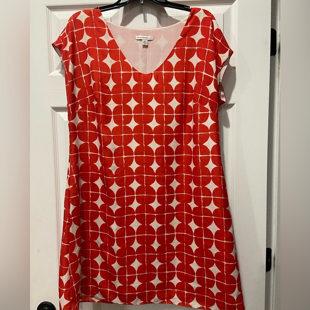 Isaac Mizrah Orange and White Dress
